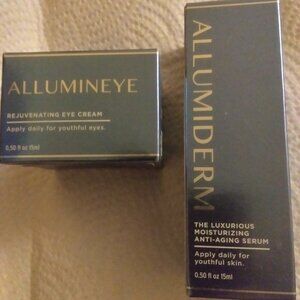 NEW  ALLUMINEYE  EYE CREAM and  ALLUMIDERM  SKIN CREAM 0.50 FL OZ EACH